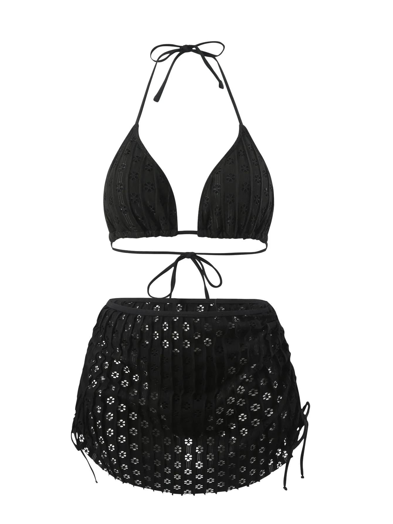 Sexy Bikinis 2024 Women Thong Brazilian Bikini Set Female Three Piece Swimsuit Skirts New Black Swimwear Beach Wear Bathing Suit