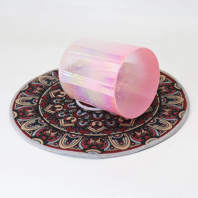 Gradient Gemstone Powder Translucent Crystal Singing Bowl Sound Meditation Yoga Bowl Alchemy Bowl