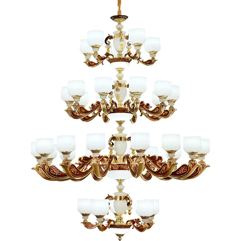 

European chandelier living room advanced staircase decoration