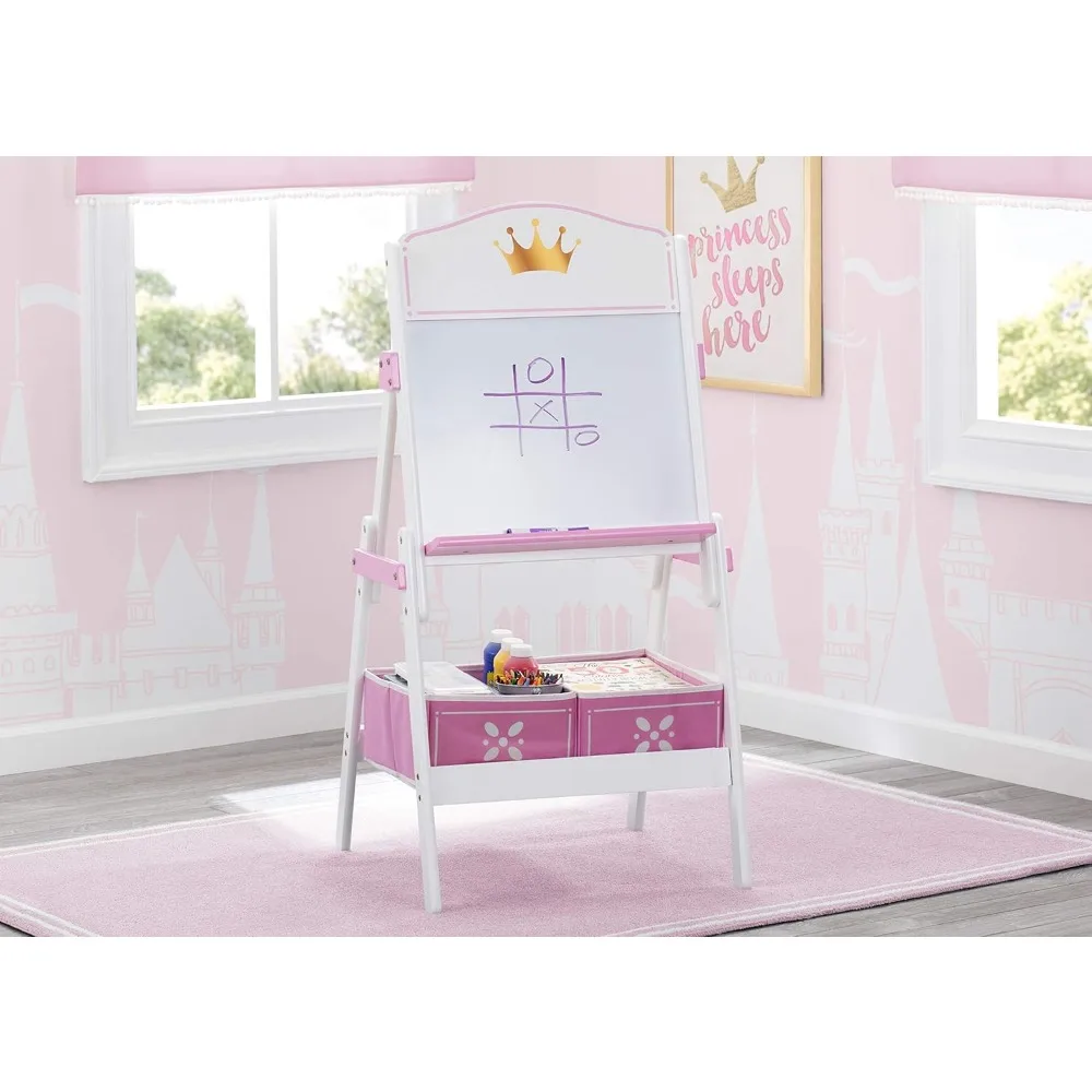 Delta-caballete de actividades de madera para niños, corona de princesa con almacenamiento, Ideal para Artes y manualidades, dibujo, decoración en casa y más