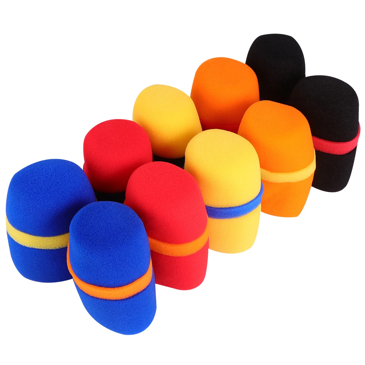

10pcs Microphone Sponge Cover For Mic Windscreen Protection Ktv Conference Stage Performance Foam Pads Accessory