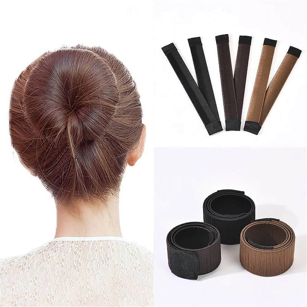Magic Hair Styling Braider Synthetic Wig Hair Donut Girls Women French Twist DIY Hairbands Bun Maker Hair Accessories Brown