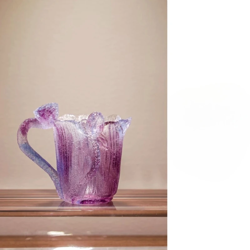 

Pastel glazed Qinming tea cup Mushan purple handmade tea ceremony teacup