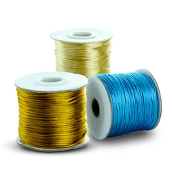2.0mm 1.0mm 1 roll Chinese Knot Line Cord Silk Satin Cord Color Nylon Cord DIY String Necklace Bracelets Cord Wholesale