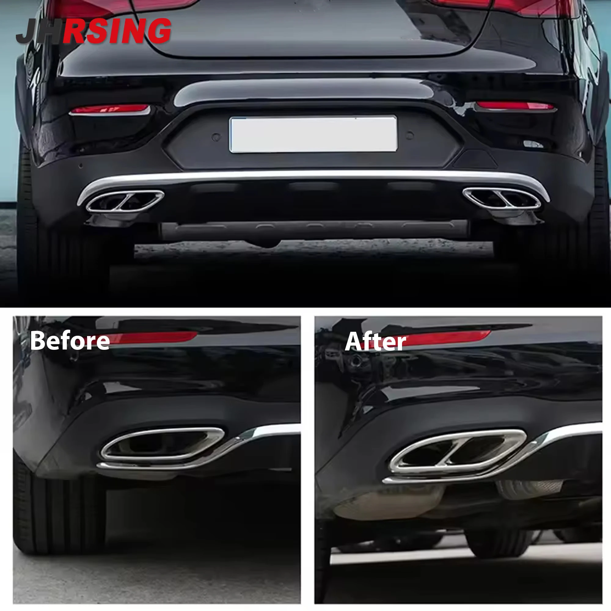 1 زوج/2 قطعة كاتم صوت ماسورة العادم الخارجية للسيارة يغطي غطاء الأنابيب السوداء مناسب لفئة مرسيدس بنز C B180 GLC