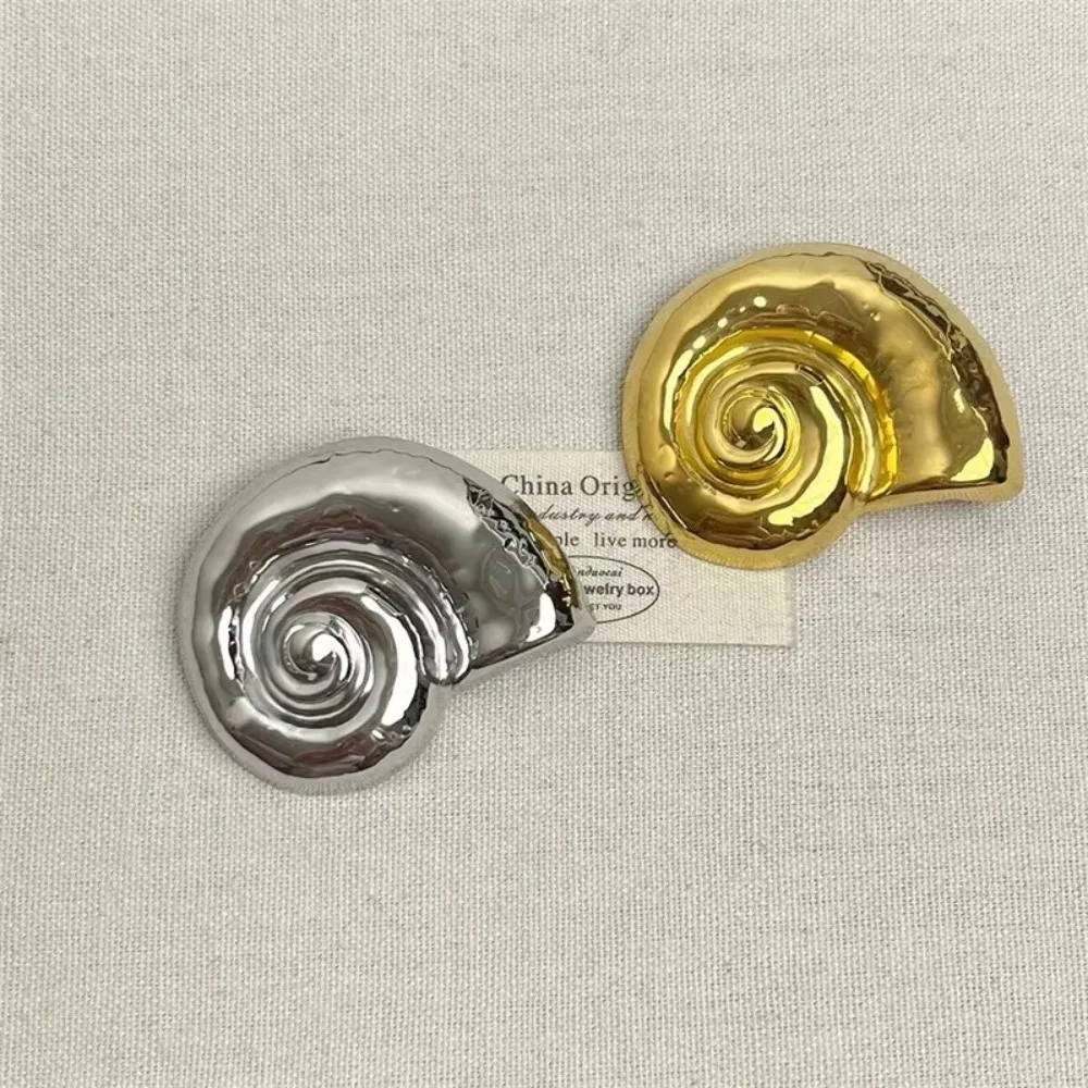 Fashion Gold Silver Korean Style Brooches Korean Shell Design Snail-shell Brooches Couple Pins Women Men