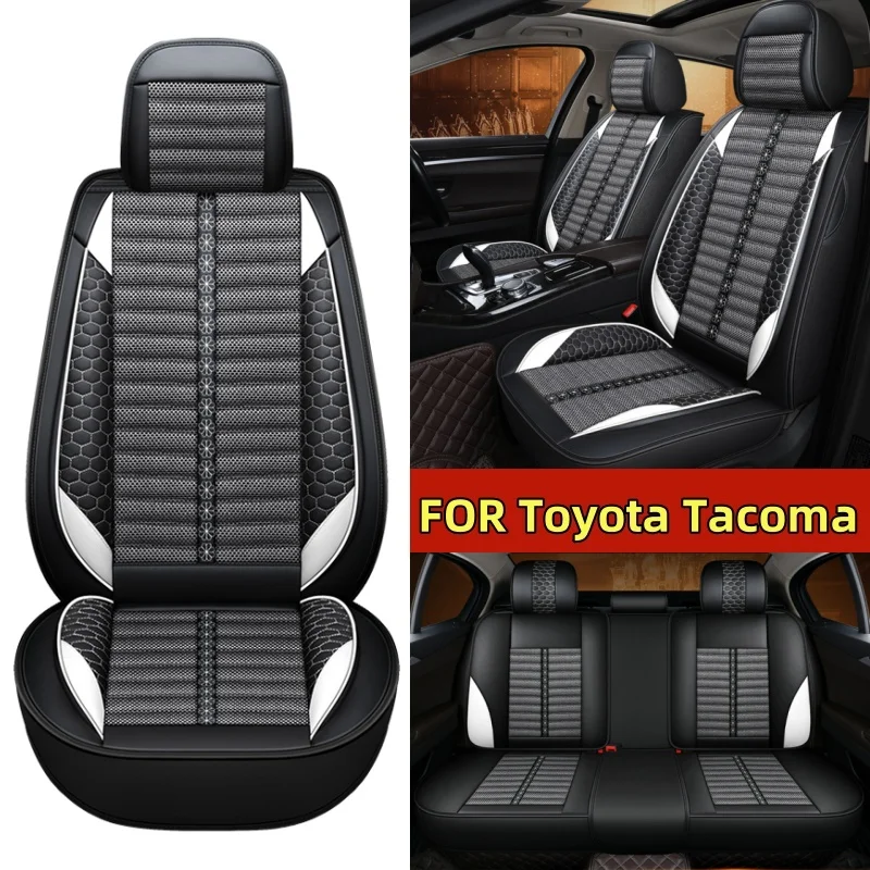 

Car seat cover waterproof wear-resistant artificial leather linen splicing full wrap seat cover FOR Toyota Tacoma 2007-2023