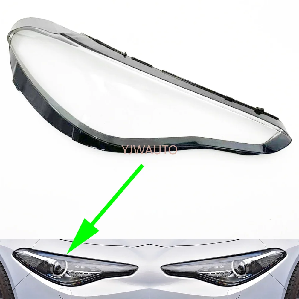 Para Alfa Romeo Giulia 2015 2016 2017 2018 2019 2020 2021 2022 Cubierta de faro delantero de coche, lente de faro, pantalla frontal, carcasa de lámpara automática