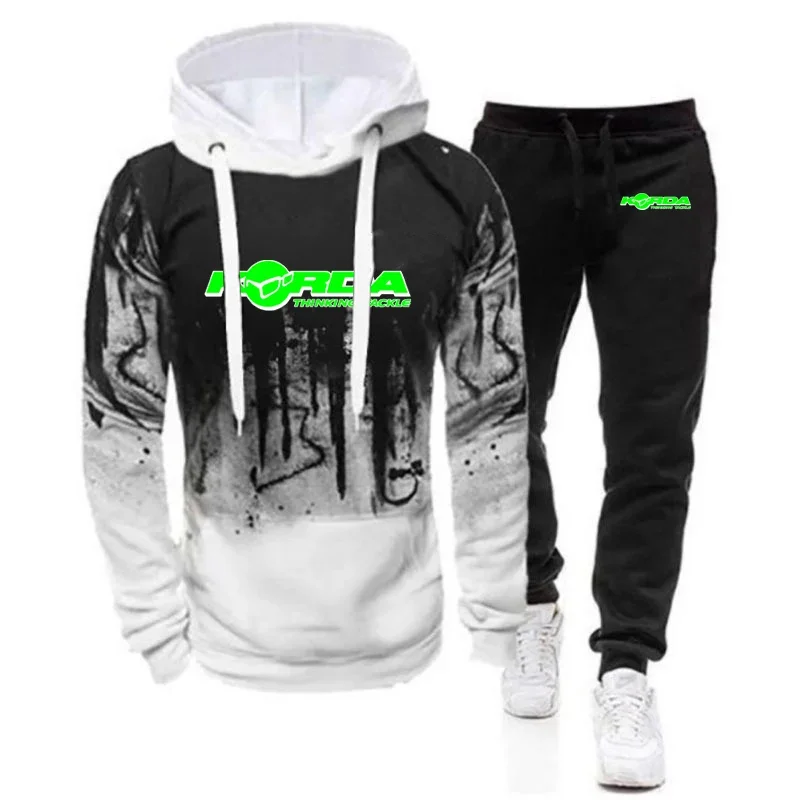 Korda Inspired Tribute 2024 Men's New Printing Gradient Hoodies Casual Sweatpant Jackets Sport Hip Hop Coats + Trousers Suits