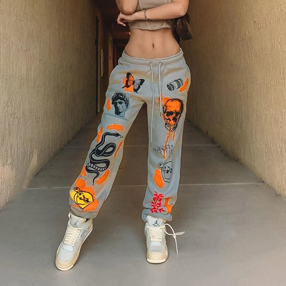 Halloween Street Fashion Printed Warm Casual Pants