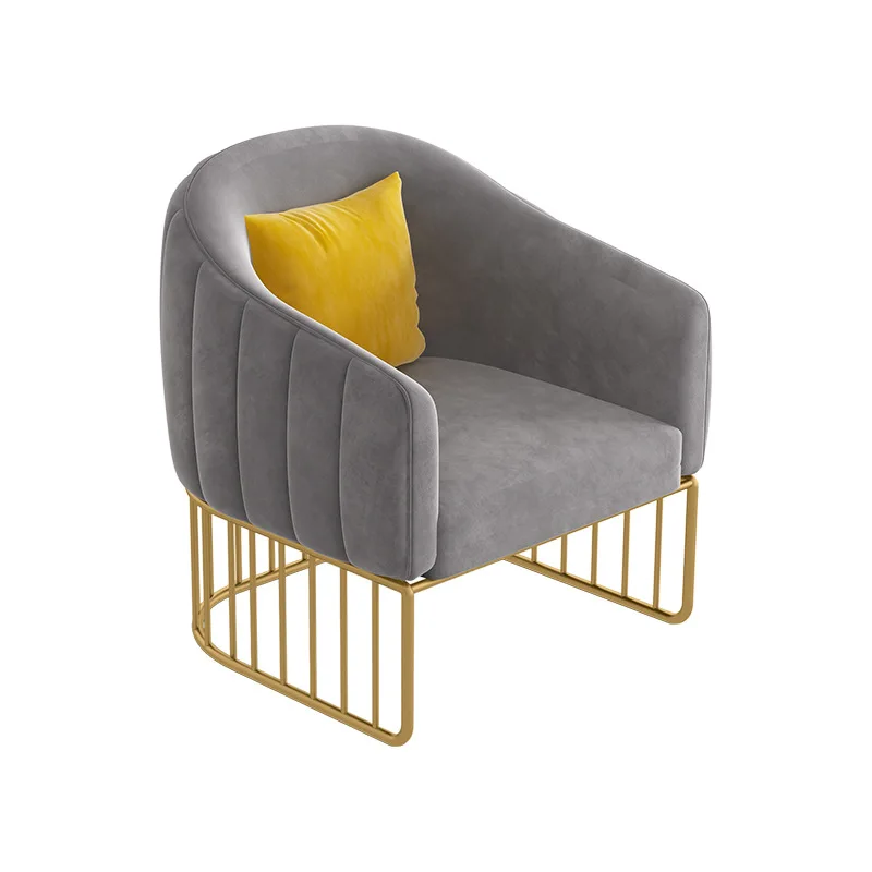 Wrought iron light luxury small apartment beauty living room sofa new flannel reception small sofa