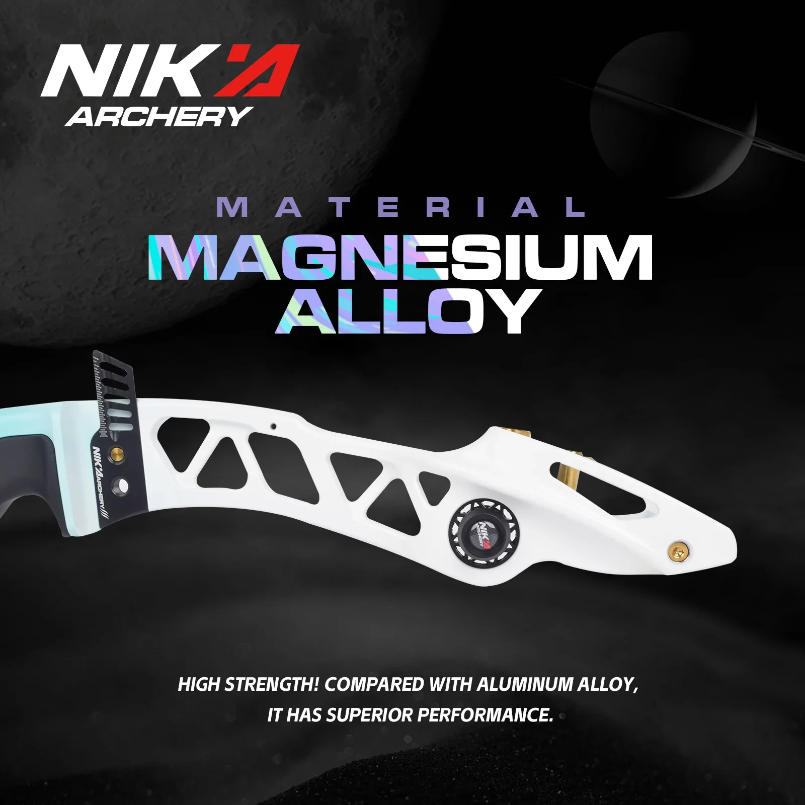 

Nika Archery ET-19 STARS Riser 25-дюймовый изогнутый лук ILF из магниевого сплава для правой руки, процесс ЧПУ, интерфейс ILF, лук для стрельбы из лука