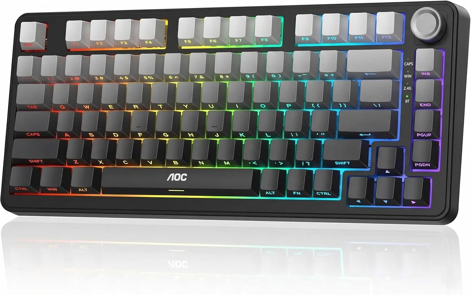 75% Wireless Mechanical Keyboard, Hot Swappable, RGB Backlit, 3-Mode Connection, 4000mAh Battery