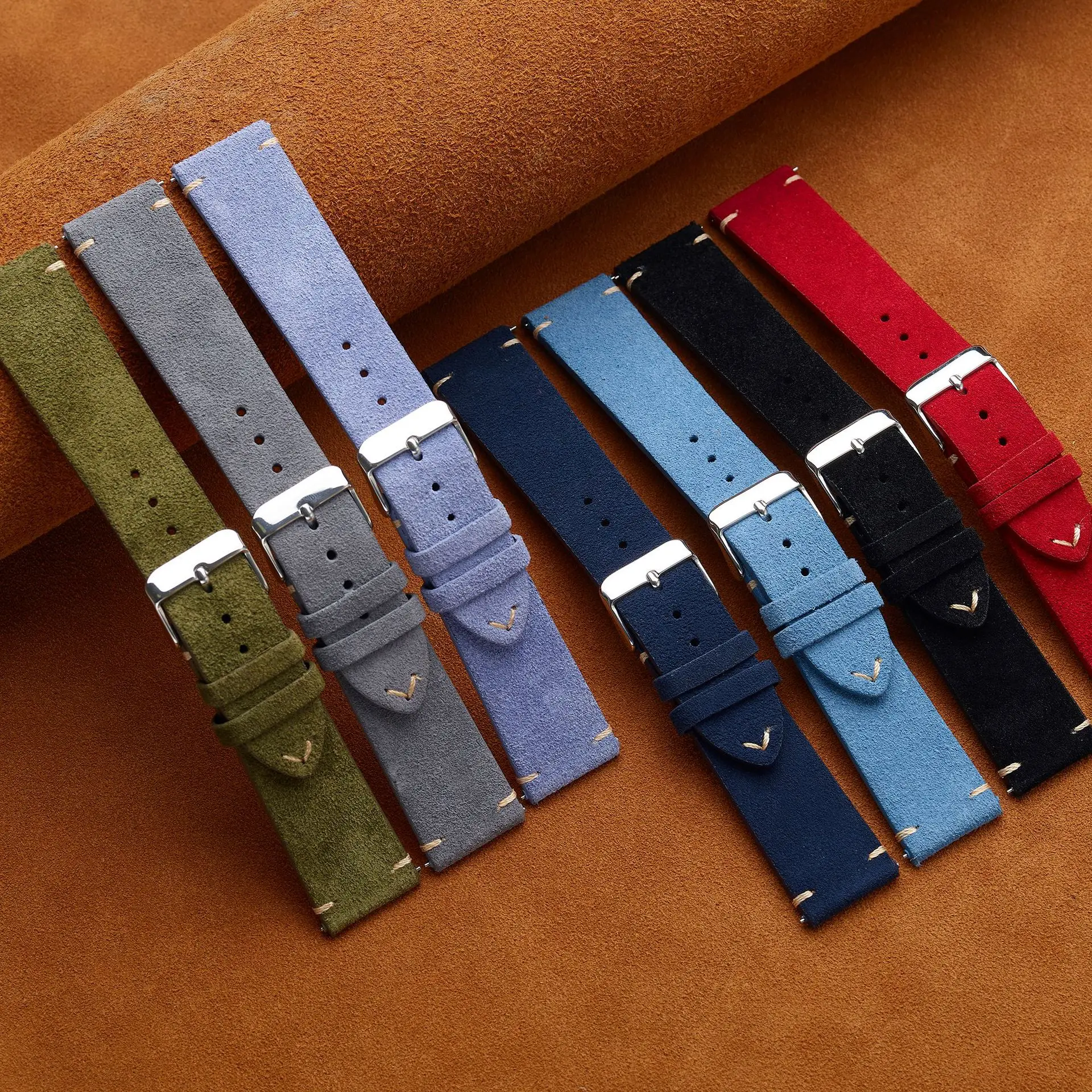 حزام ساعة من الجلد الطبيعي الم - مراجعة Suede Strap Watch وسعره