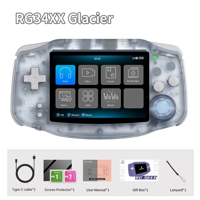 Anbernic RG 34XX draagbare gameconsole 3,4-inch IPS-scherm Linux 64-bit 3500mAh RG34XX retro gamingspelers ondersteunt WIFI-streaming