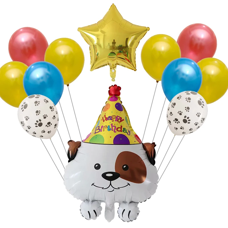 12pcs Animal Helium Balloons Cute Dog Air Star Latex Ballons Happy Birthday Party Decorations Kids Dalmatian Toys Supplies