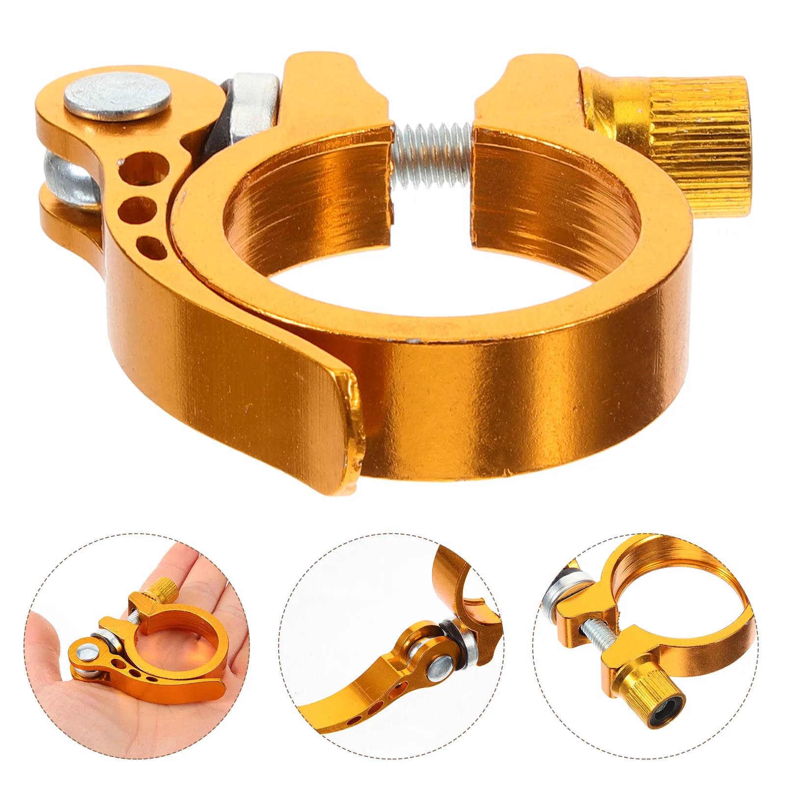 Aluminum Alloy Bike Seat Post Clamp Easy Install Adjust Screw Fine-Tuning Design Road Folding Bikes Seat Post Tube Clamp