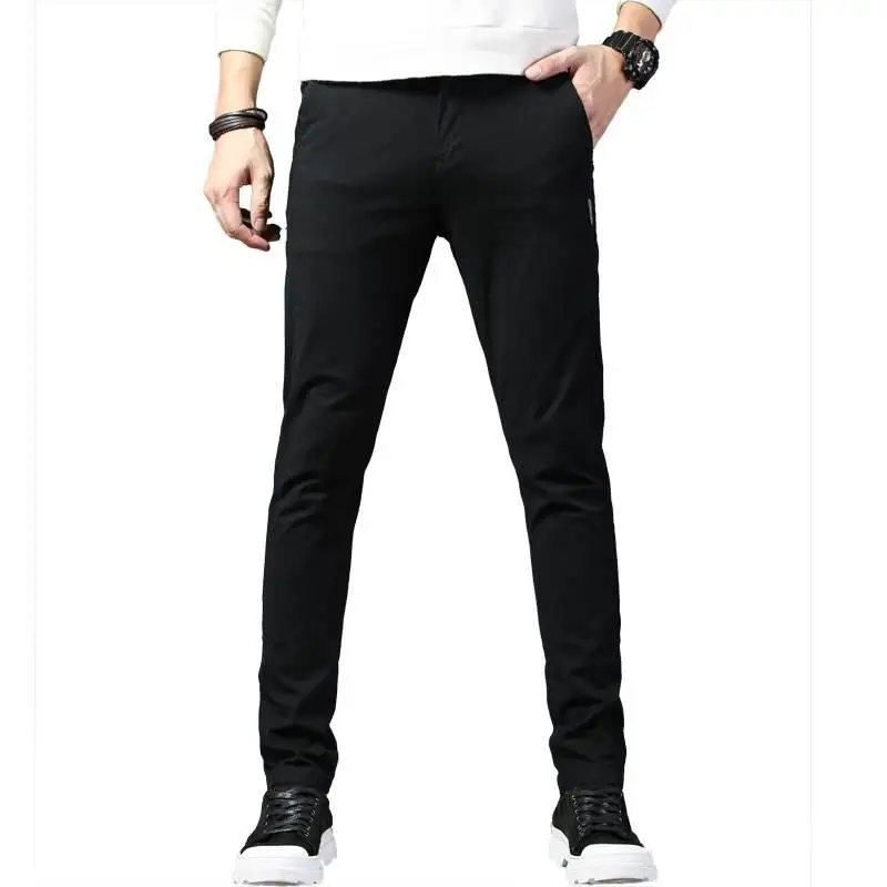 

Хаки повседневные хлопковые брюки-чиносы мужские прямые длинные брюки летние тонкие эластичные волокна со средней талией молодежные активные брюки