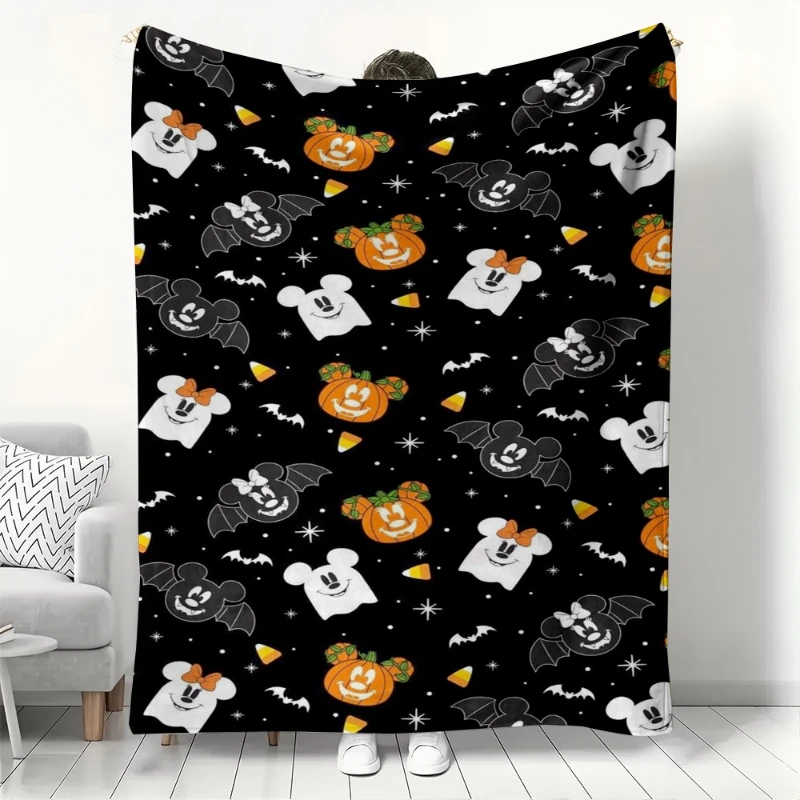 Manta MINISO de Halloween, mantas estampadas para cama, sofá, tiro Reversible, decoración para todas las estaciones, manta de felpa para bebé, colcha de regalo