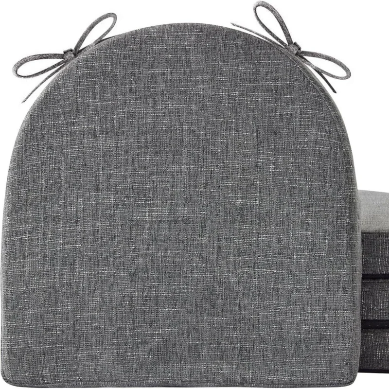 Cotton Linen Horseshoe Cushion F/ Office Car Home Seat Cushions High Density Dining Chair Cushion with Straps Stool Cushion Pads