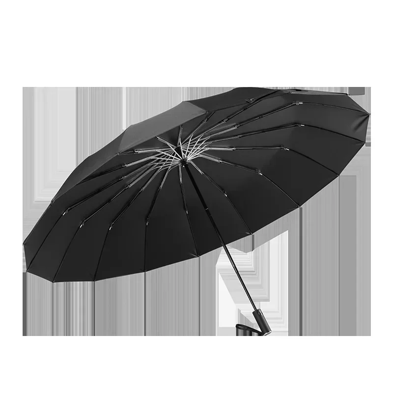 140CM Super Large Men Umbrella, Automatic Folding, Windproof Strong Reinforce Sun and Rain Umbrellas Women Parasol