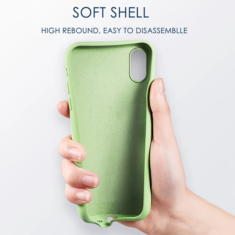 Luxury Liquid Soft Silicone Case For iPhone 7 6 6s 8 Plus 5 5s SE X Xs 11 Pro Max XR Case Candy Color Capa Shockproof Back Cover - náhled 4