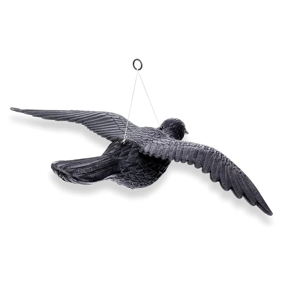 Plastic Black Flying Raven Falcon Hunting Decoy Bird Deterrent Scarecrow Repellent view 4