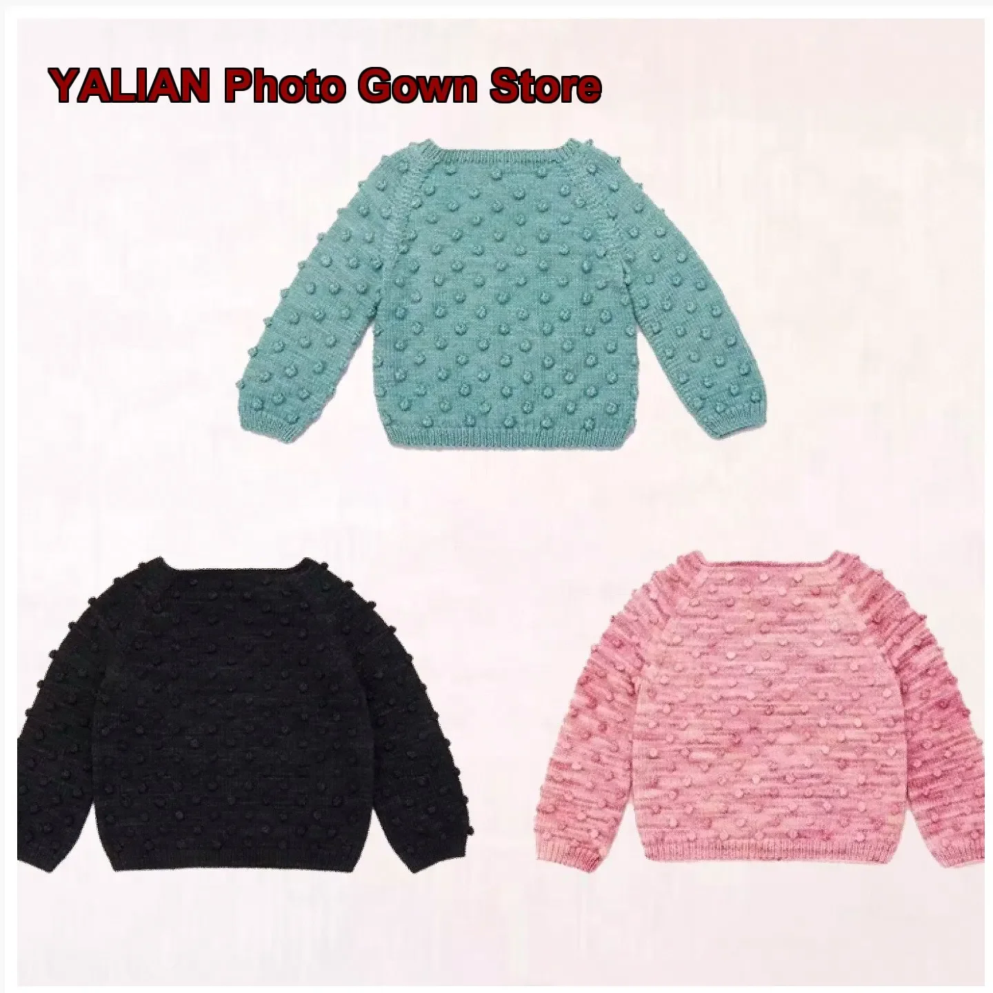 Girls Knit Top Kids Autumn Handmade Knitted Ball Decorated Stylish Jacket Newborn