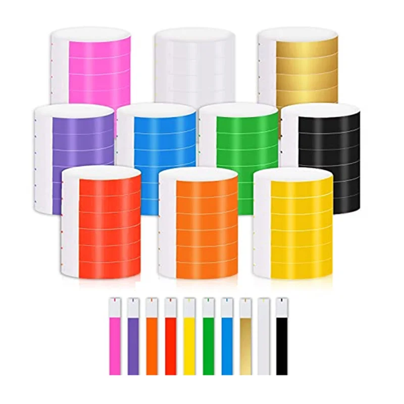 1000 PCS Paper Wristbands Waterproof Neon Wristbands Wristbands for Events Suitable for Parties, Wristbands(10 Colors)