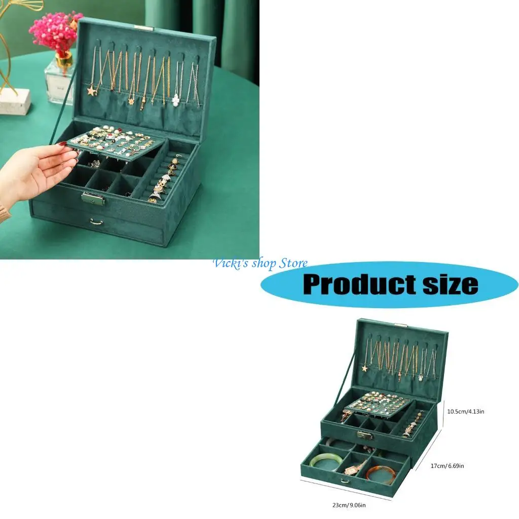 

Emerald Green Jewelry Storage Organizers For Earring Rings Safe Keeping