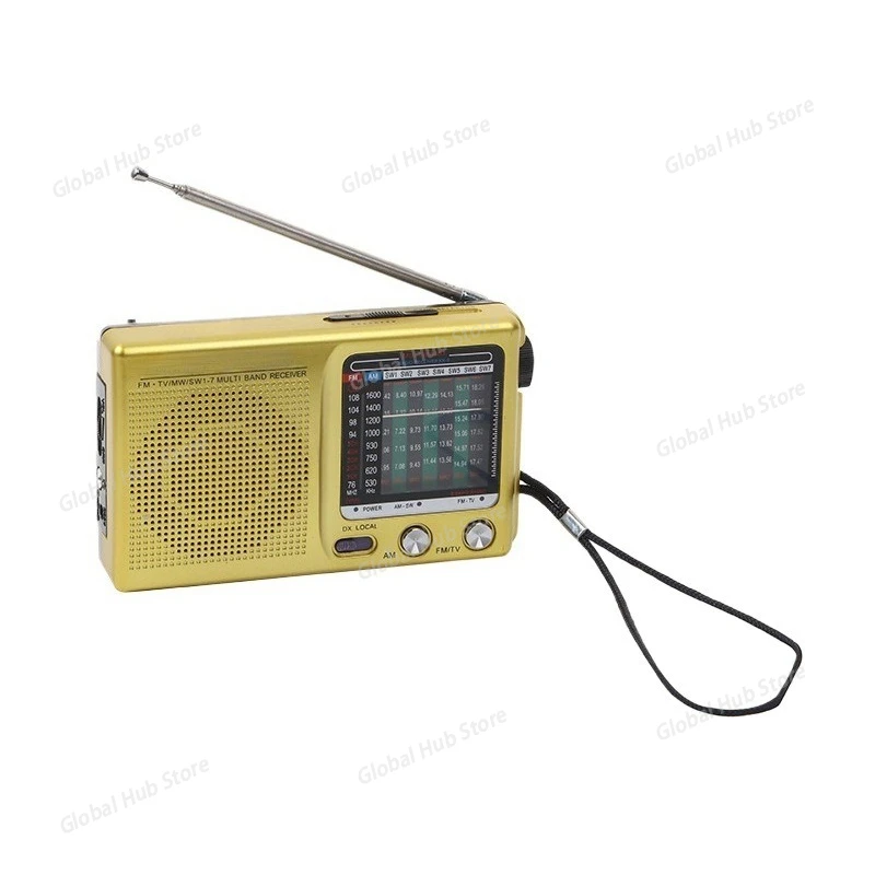 

Handheld Radio Built-in Speaker Stereo Radio Telescopic Antenna SW AM FM Mini Portable Radio Outdoor Speaker Device