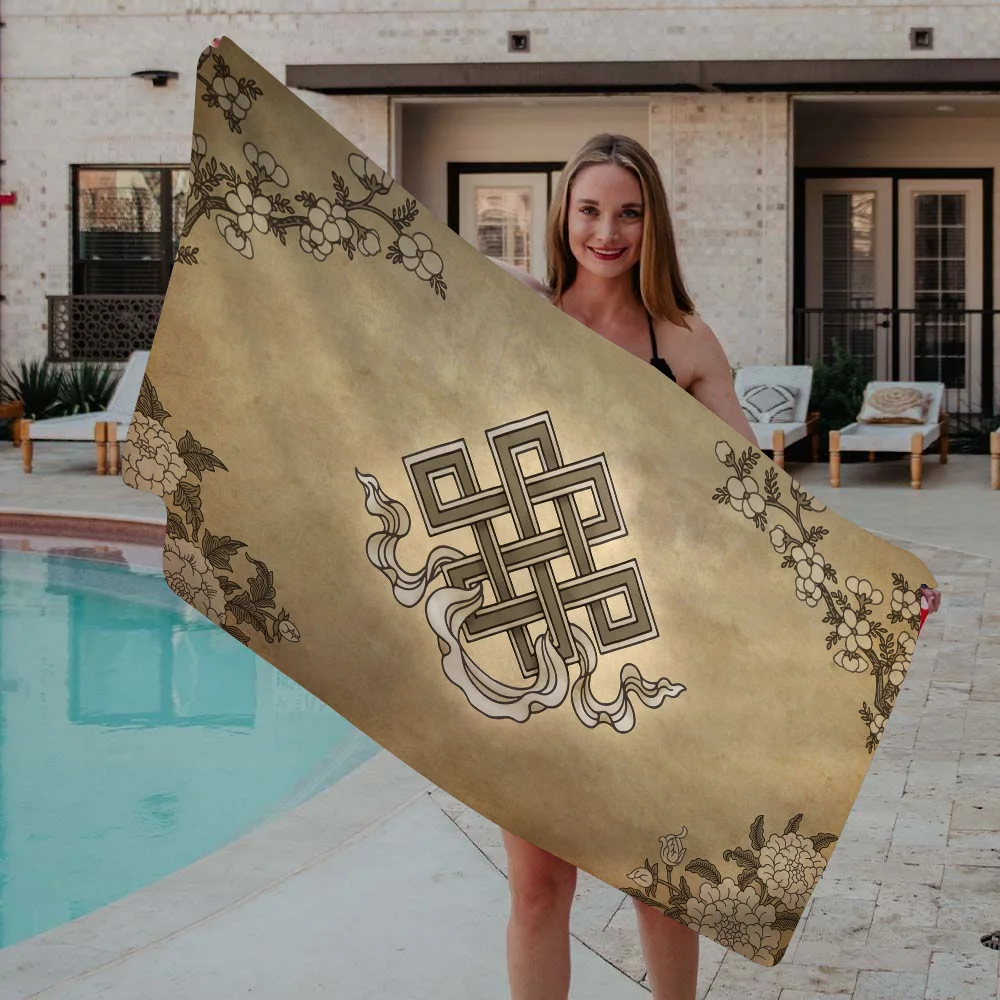 Nordic Viking Vintage ผ้าเช็ดตัวชายหาดการ์ตูนน่ารักฤดูร้อนเด็กขนาดใหญ่สระว่ายน้ําผ้าเช็ดตัวชายหาดไมโครไฟเบอร์ดูดซับสําหรับว่ายน้ํา