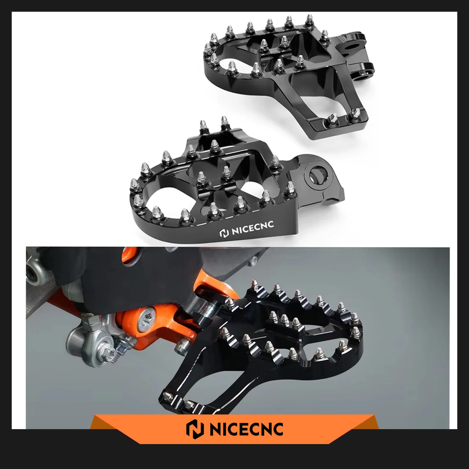 NICECNC For 2025 KTM 690 Enduro R 690 SMC R 2008-2025 Motorcycle Foot Pegs Extended Footrests For GasGas 700 SM 700 ES 2025 2024