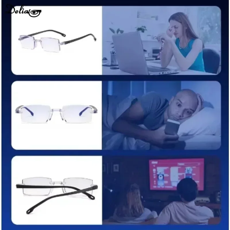 New Ultra Clear Lenses Anti-blue Reading Glasses for Men and Women HD Telephoto Glasses Fashion Smart Zoom Reading Glasses