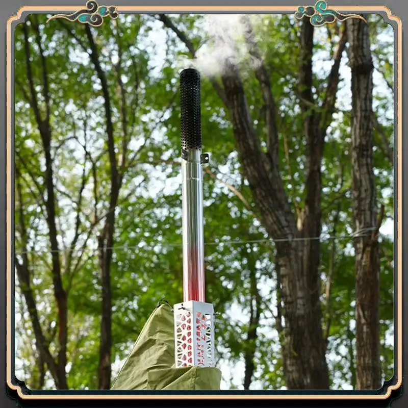 

Premium Camping Hot Tent Stove Jack Stainless Steel Mesh Furnace Tube Chimney Cover Adjustable Screw Rod For Outdoor Camping