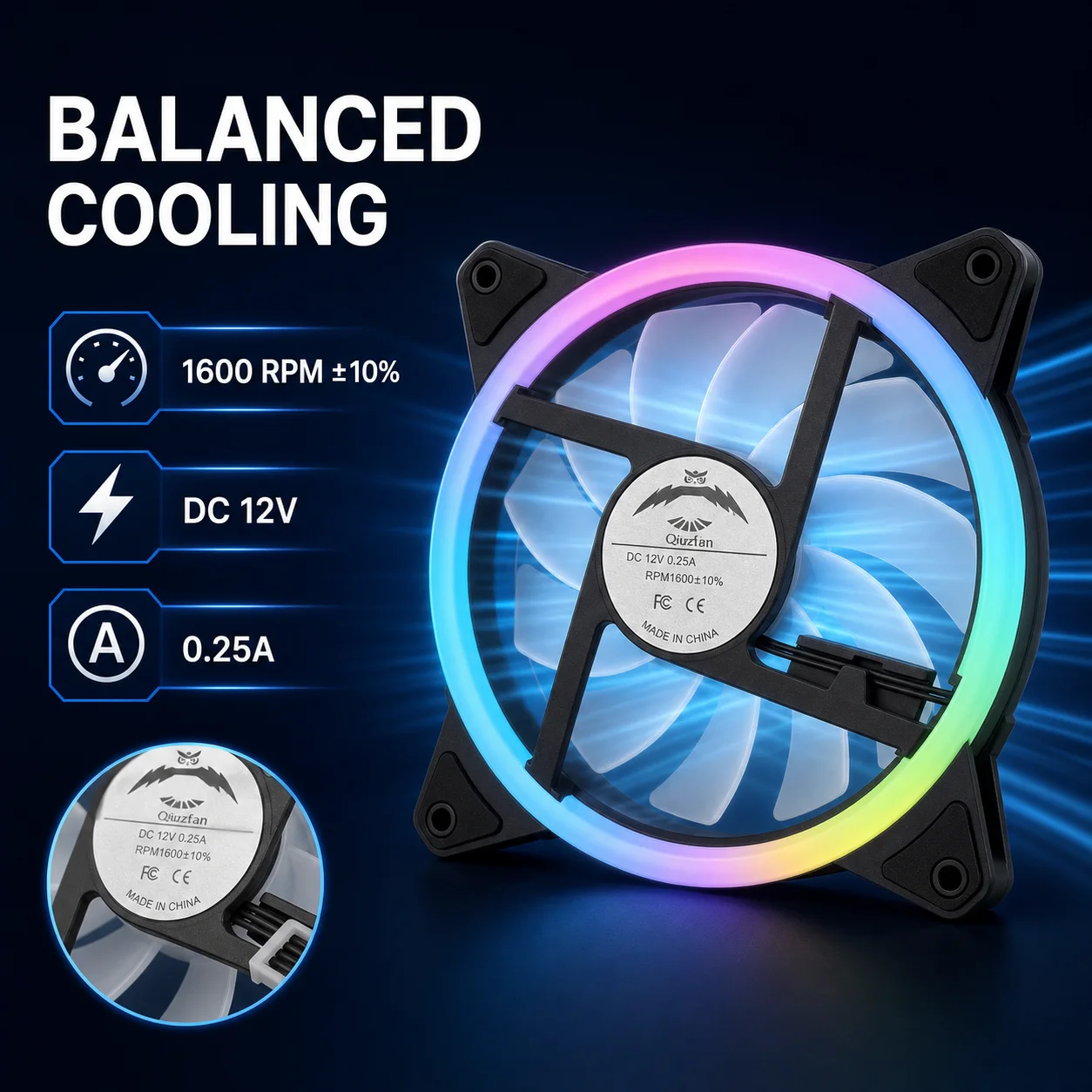 Computer Case PC Cooling Fan RGB Adjust LED 120mm Quiet + IR Remote New Computer Cooler Cooling RGB Case Fan For CPU view 5