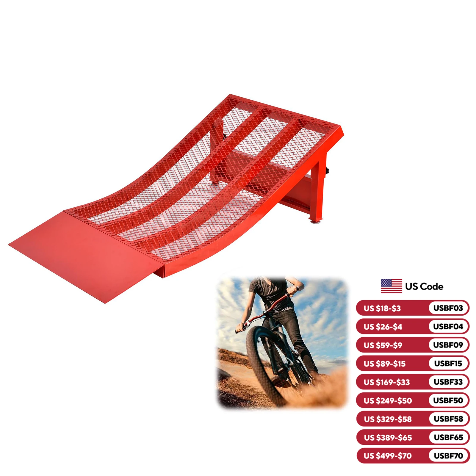

Bike Ramp, Portable BMX Ramp, 6-12 Kids Skateboard Jumps, Detachable Construction - Heavy-Duty RC Car Training