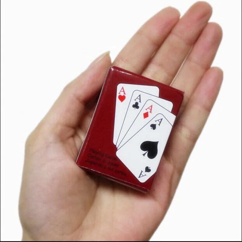 1 Sets Mini Poker Playing Cards 1:12 Cute Miniature Games Funny Active Atmosphere Travel Toys Prank Props Dollhouse Accessories