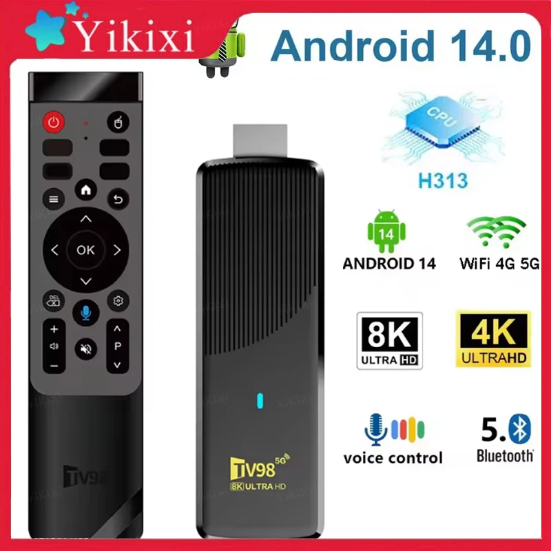 TV98 ATV X9 Smart TV Stick 1/8 ГБ 2/16 ГБ Android 14.0 Allwinner H313 Четырехъядерный Wi-Fi 2,4G 5G BT5.0 Голосовой помощник HD 4K 8K iptv TV98 ATV X9 Smart TV Stick 1/8 ГБ 2/16 ГБ Android 14.0 Allwinner H313 Четырехъядерный Wi-Fi 2,4G 5G BT5.0 Голосовой помощник HD 4K 8K iptv