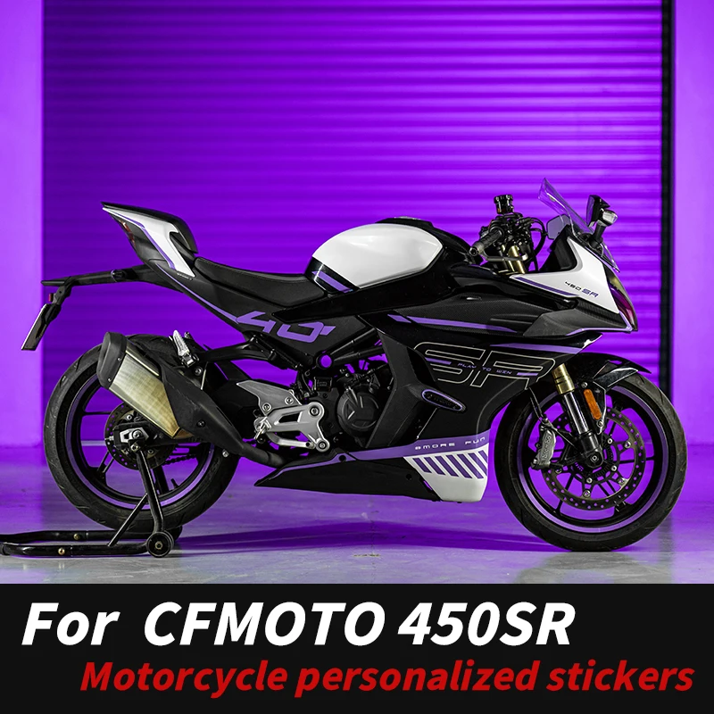 

Suitable for CFMOTO 450SR SRS Violet Racing Graphics High-Fit Anti-Wear Long-Lasting Waterproof Decor Mod Kits