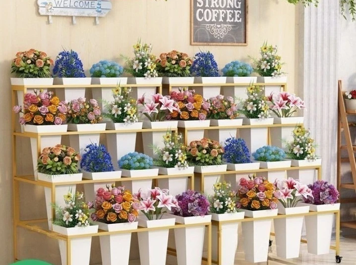 

Wake flower bucket shelf, shop special stand, wrought iron multi-layer tube rack, stall selling