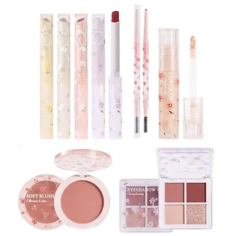 Kit de maquillage professionnel longue durée pour femmes et filles, kit de cosmétiques pour débutants, ensemble essentiel de maquillage, 8 pièces