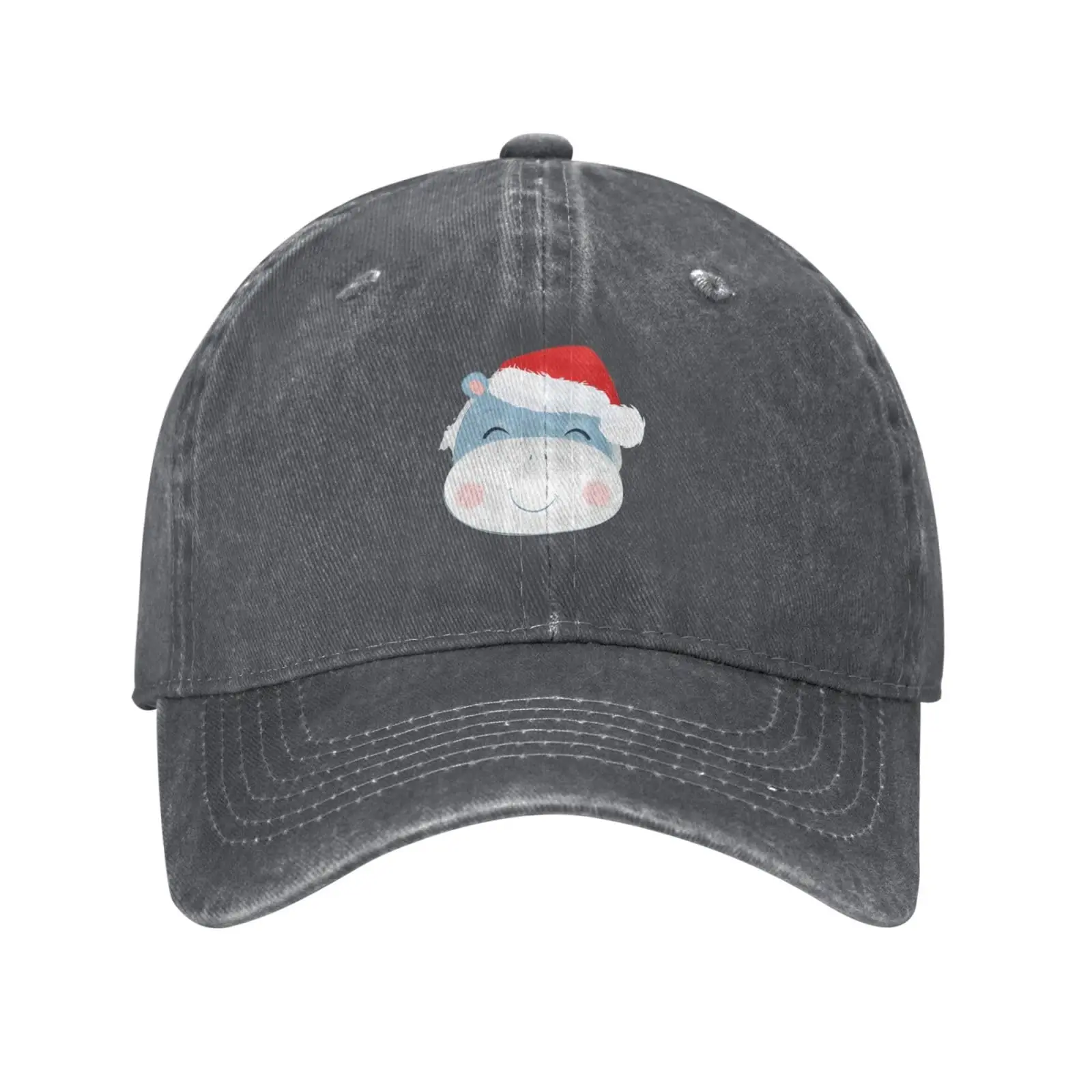 

Cute Christmas Hippo Watercolor Style Baseball Cap for Men Women Vintage Trucker Golf Dad Hat Washed Cotton Fashion