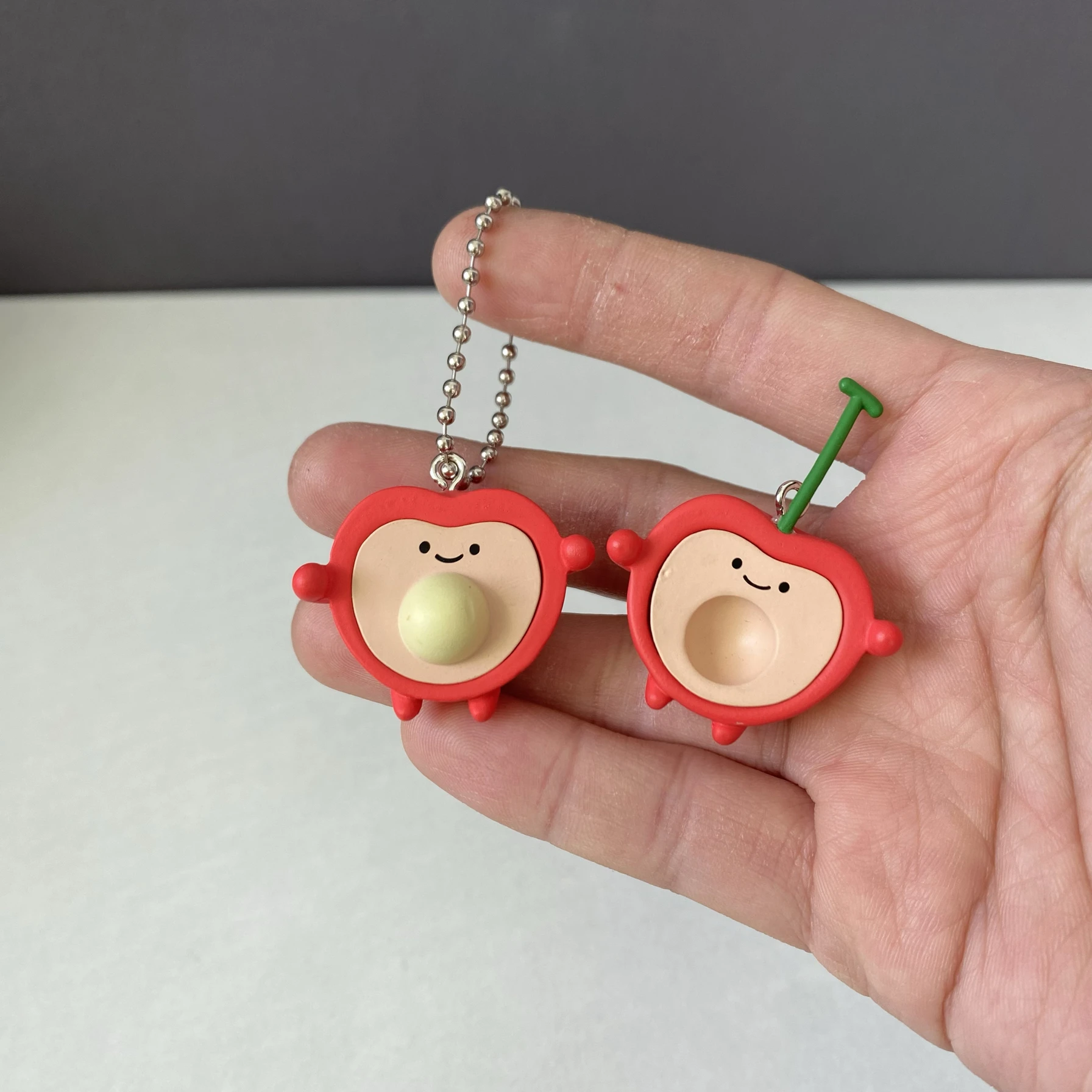 Qualia Merge Keychain Avocado Cherry Egg Peach Toy Collectible Pendants Bulk Purchase Anime Themed Figurines for Kids