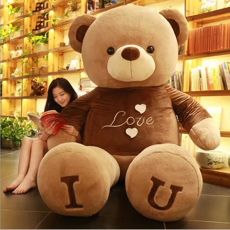 

Giant 80/100cm Soft Teddy Bear Plush Toys Brown Bear Super Heart Hugging Pillow Cushion Valentine's Day Birthday Gift Girlfriend