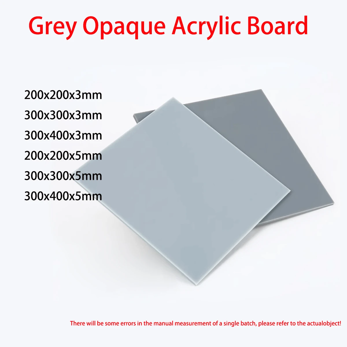 Grey Acrylic Sheet, Dark Grey And Light Grey Opaque Plexiglass, Colored Sheet, 3mm, 5mm Thick, Custom Engraving And Processing
