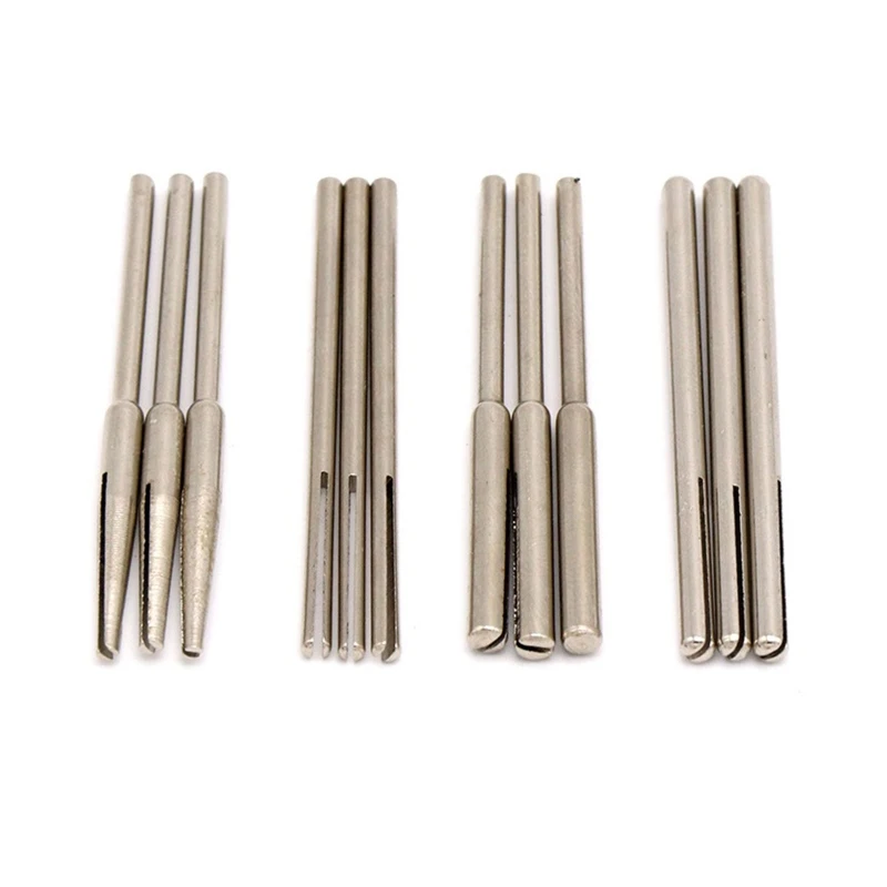 10/12 Pcs 2.35/3mm Shank Sandpaper Clamp Split Mandrel Convenient Split Mandrel Tapered Sandpaper Holder For Rotary Tool