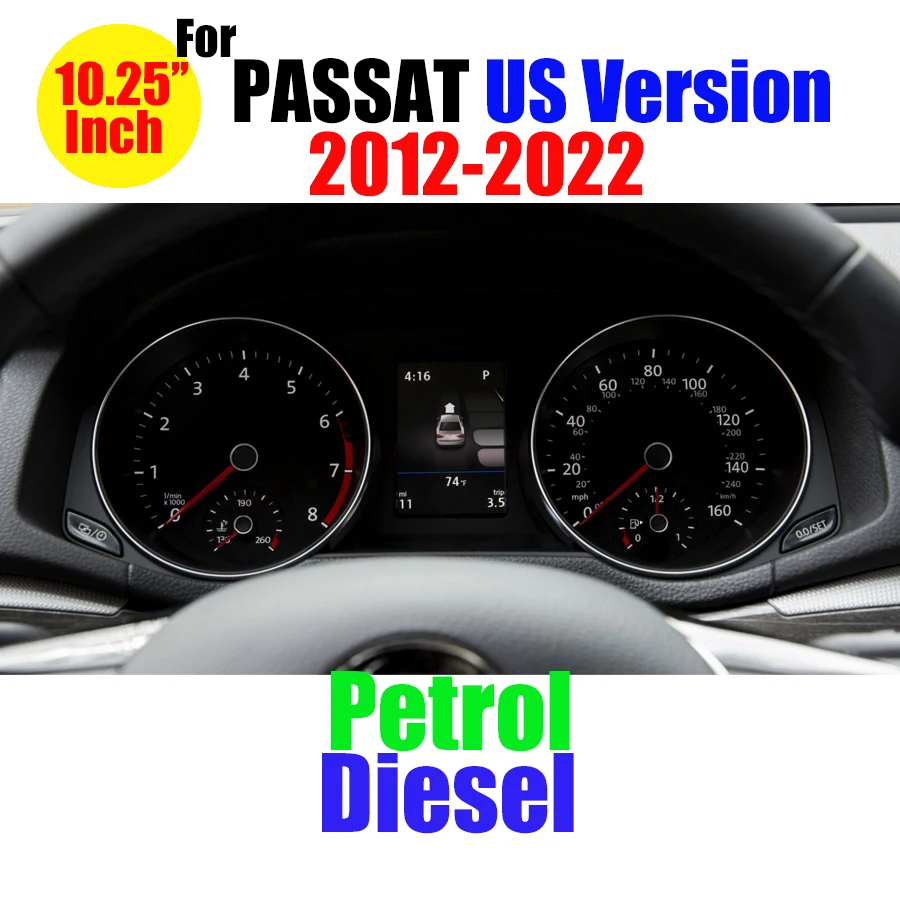 12.3 ''Digitale Virtuele Cockpit Instrumentenpaneel Voor VW Golf 6 7 Passat CC B7 B8 T6 Tiguan Scirocco Jetta Sharan LCD Snelheidsmeter