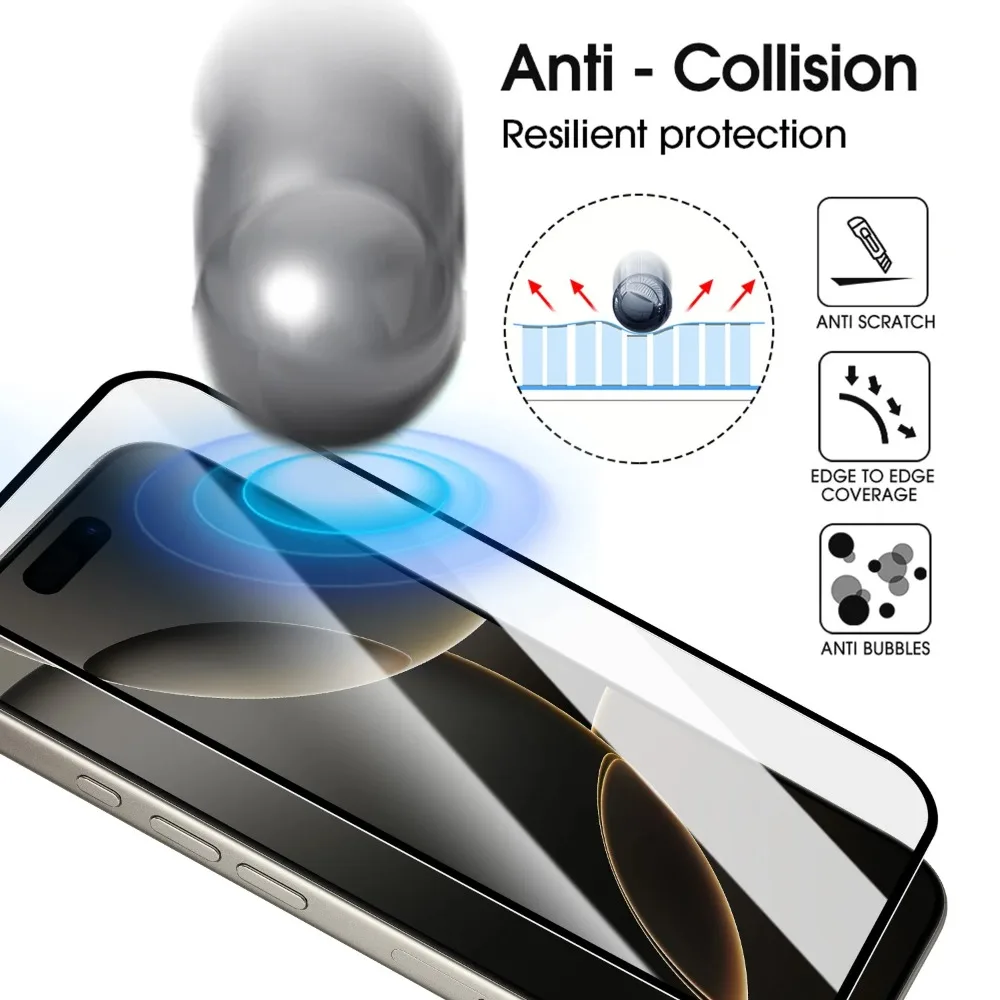 Tempered Glass Front&Back Screen Protectors for IPhone 17 Air 17 Pro 17ProMax HD Clear Anti-scratch Full Cover Film for IPhone17