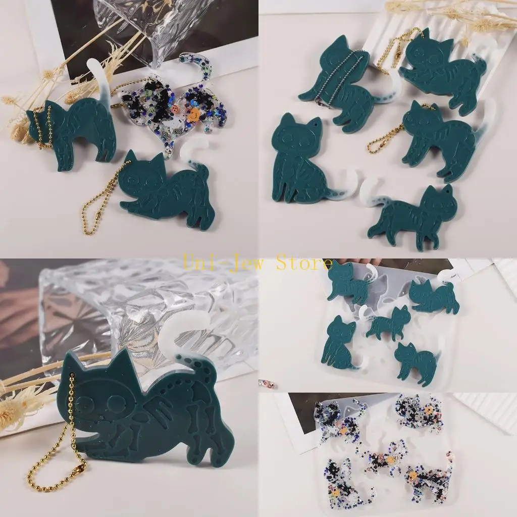 

40GB Sturdy Cats Keychain Earrings Resin Molds Individualized Ornament Epoxy Mold